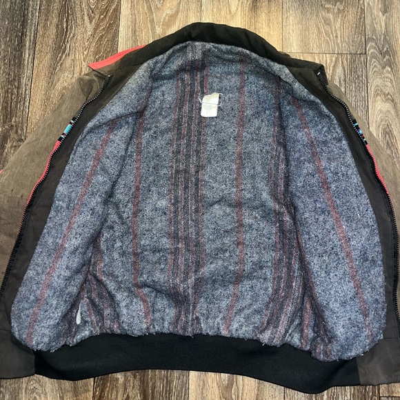 Vintage 90s Aztec Blanket Lined Carhartt Style Jacket - Picture 3 of 7